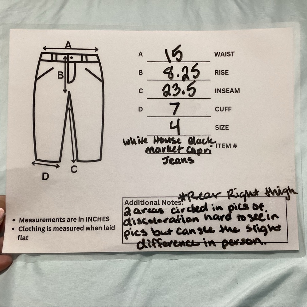 White House Black Market Blanc Light Wash Capri Jeans Size 4 - Picture 11 of 11